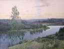 Safronov Victor, "Sunrise over the Oka River", 1997, Canvas, oil, 24 x 28 in / 60.0 x 70.0 cm