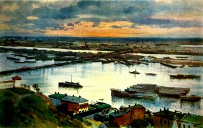 Alexandre Benois. Flood of Oka-River. Watercolor on paper. The Russian Museum, St. Petersburg. Alexandre Benois. Flood of Oka-River. Watercolor on paper. The Russian Museum, St. Petersburg.